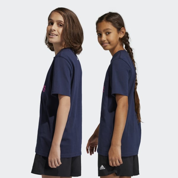 Blue Essentials Two-Color Big Logo Cotton Tee