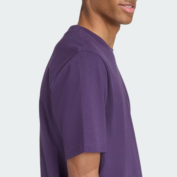 adidas Essentials Small Logo Single Jersey Tee - Purple | Free