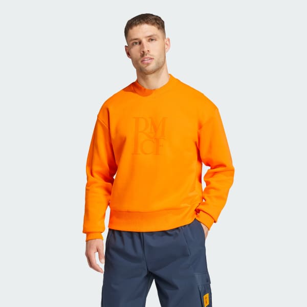 Orange crewneck sweatshirt shop