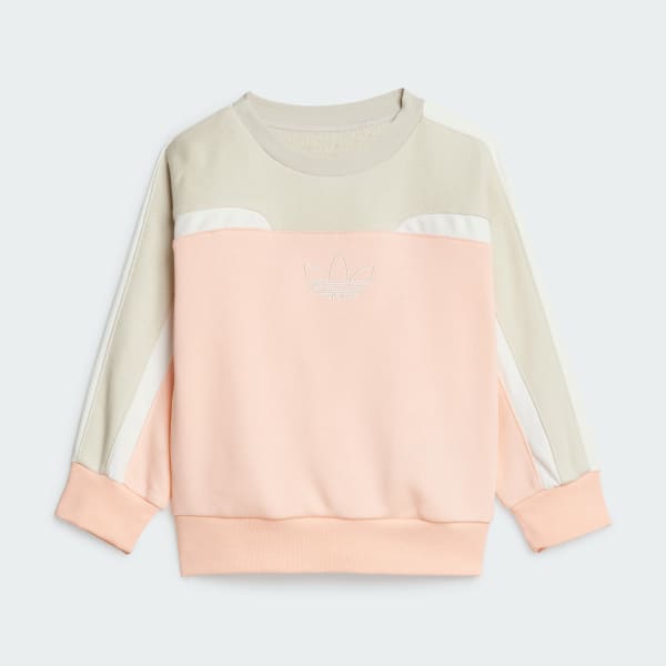 Pink Oversized Crew Set Kids