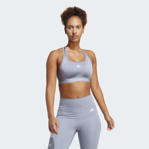 adidas PowerReact Training Medium-Support Bra - Purple | adidas UK