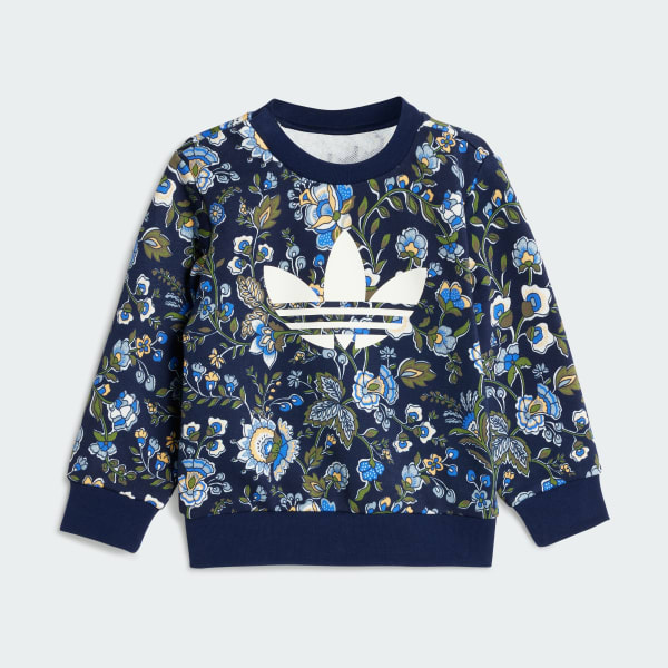 Blau adidas Originals X Liberty London Crew Set für Kinder