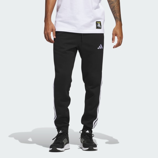 Negro Pantalón Essentials 3 Tiras de felpa