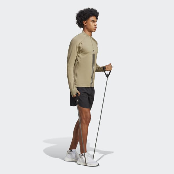 Vert Haut à zip 1/4 et manches longues AlphaStrength DMQ41