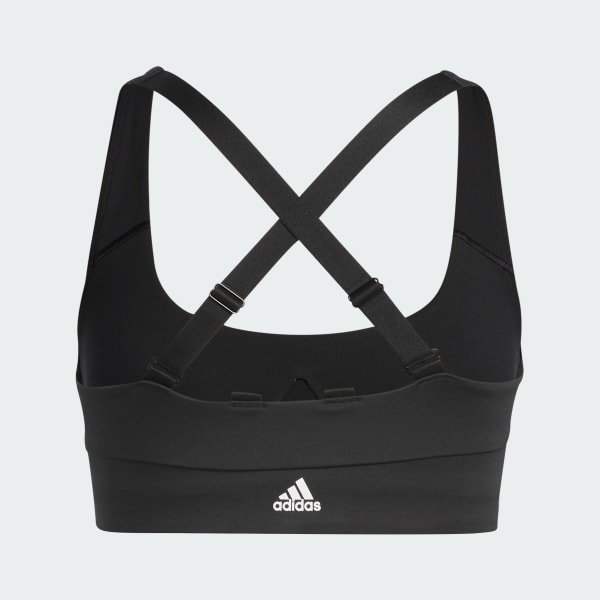 Svart adidas Powerimpact Training Medium-Support Logo Bra