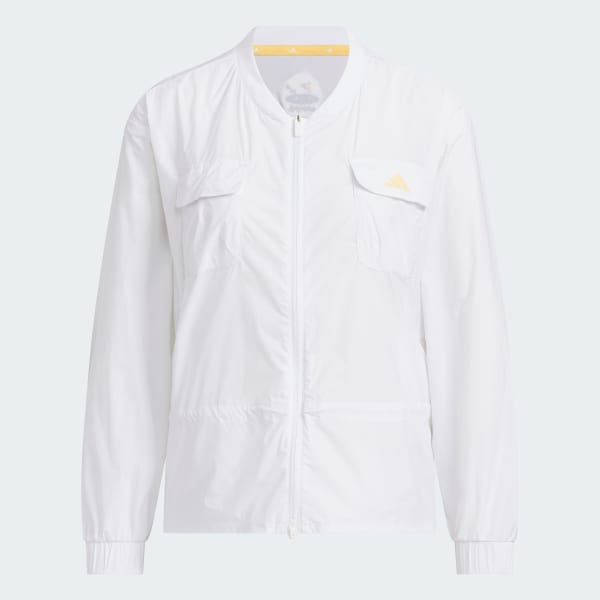 ホワイト 防風性フルジップ軽量ジャケット