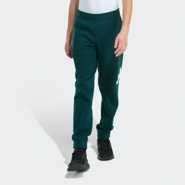 Green Elastic Waistband Essential Big Logo Fleece Jogger

