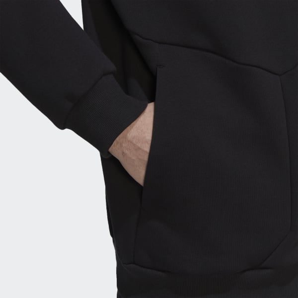 Czerń Essentials for Gameday Fleece Full-Zip Hoodie D7707