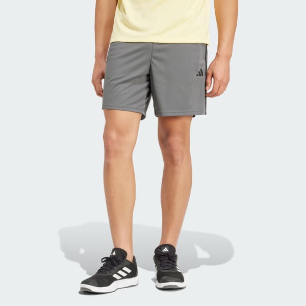 Adidas 3 stripe shorts grey deals
