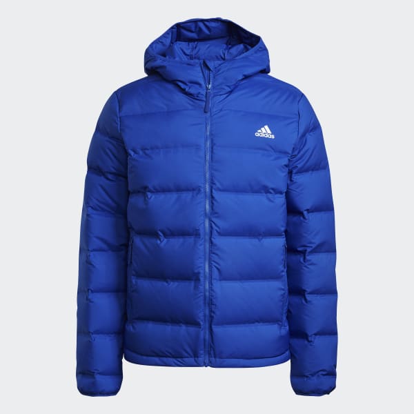 adidas Helionic Hooded Down Jacket - Blue | Men's Hiking | adidas US