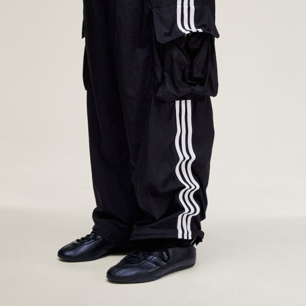 アディダス Y-3 NYLON WIRED 3 STRIPES CARGO PANTS - ブラック
