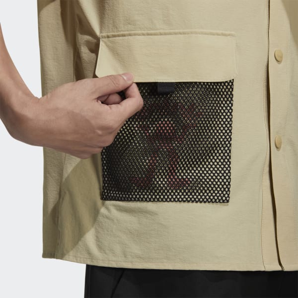 Beige Outdoor Short Sleeve Shirt EWL29