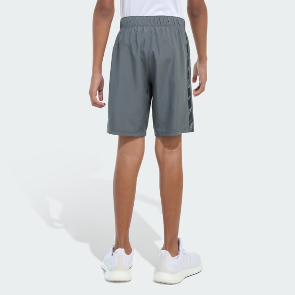 adidas Elastic Waistband Woven Camo-Print 3-Stripes Shorts