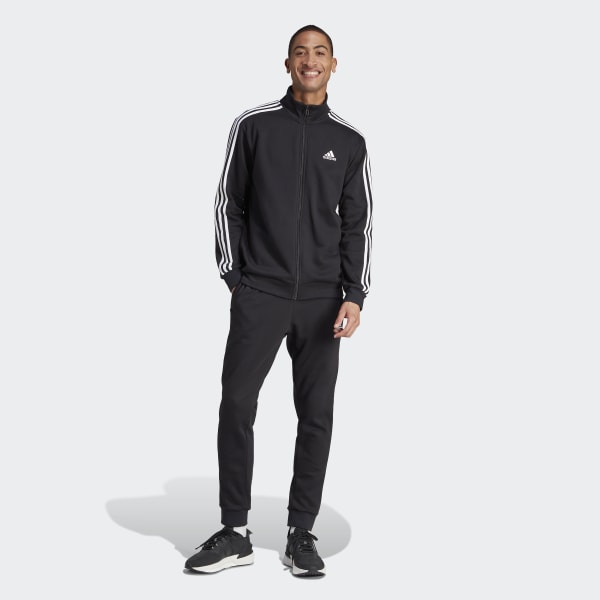 adidas Basic 3-Stripes Fleece Suit - Black | Lifestyle | adidas