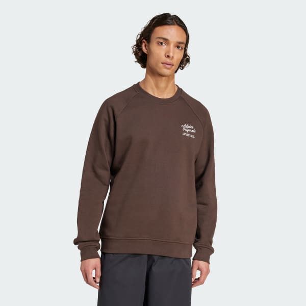 Brun Diner Text Graphic Fleece Crewneck Genser