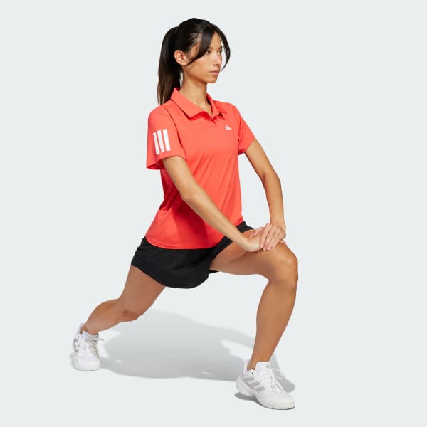 Rojo Polo Camisero Club de Tenis 3 Tiras Climacol