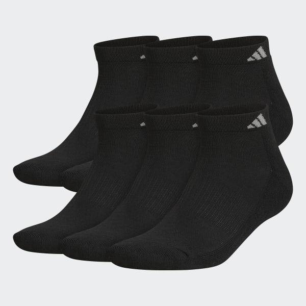 adidas Athletic Cushioned Low-Cut Socks 6 Pairs - Black | Q10490 ...