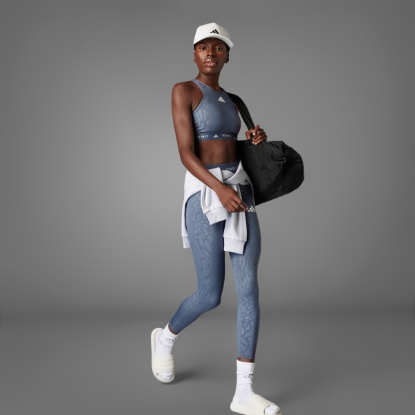 Μαύρο Techfit Medium-Support High-Neck Print Bra