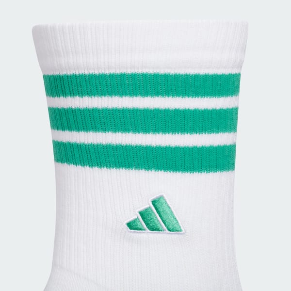 ホワイト スリーストライプス クルーソックス