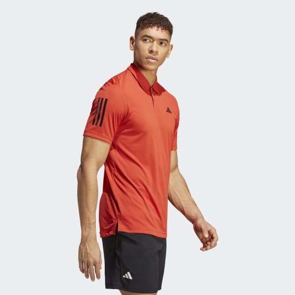 Red Club 3-Stripes Tennis Polo Shirt