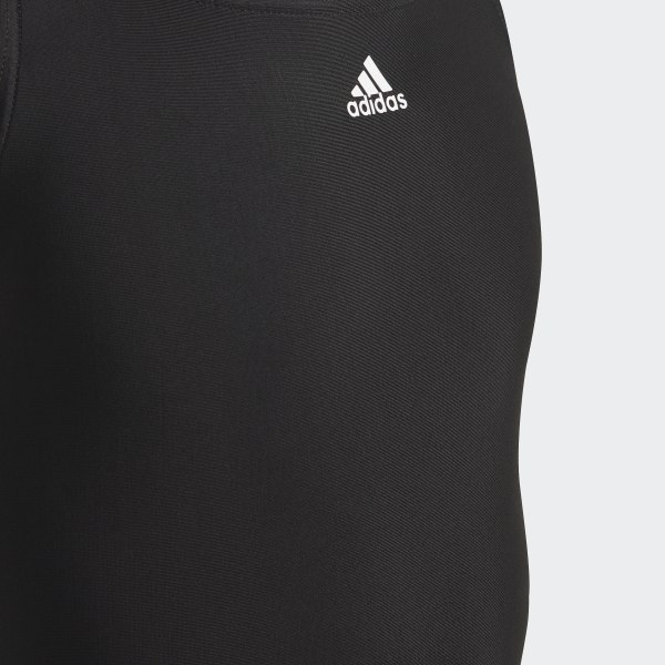 Negro Traje de Natación 3 Franjas