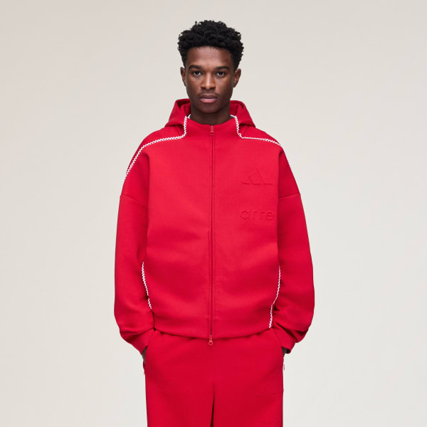 rood adidas x Arte Antwerp Z.N.E. Sportjack met Lange Ritssluiting