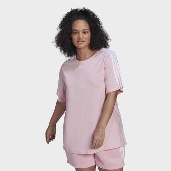 Pink Essentials Slim 3-Stripes Tee (Plus Size) ZR994