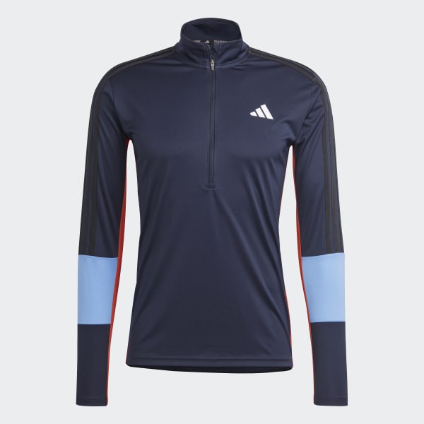 Azul Camiseta Manga Larga Training Colorblock Quarter-Zip