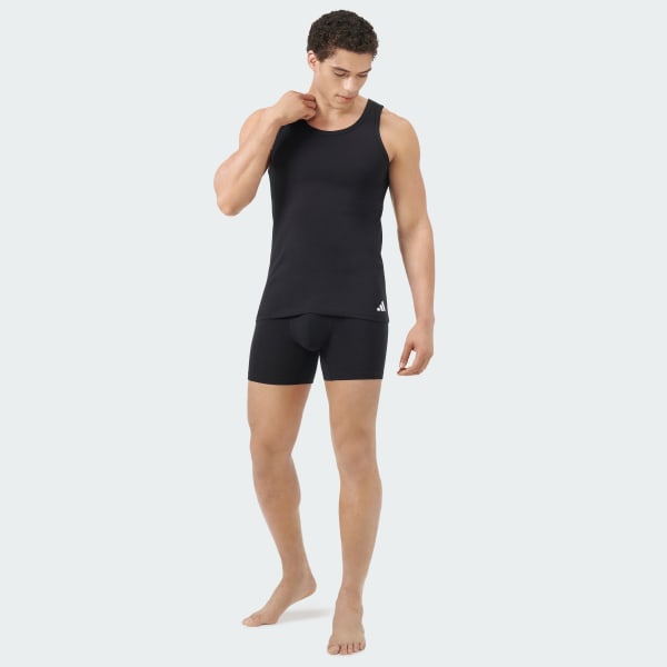 Schwarz Active Flex Tanktop-Unterwäsche aus Baumwolle, 2 Stück