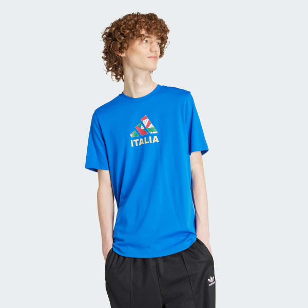 Blue Italy Football Fan Graphic Tee
