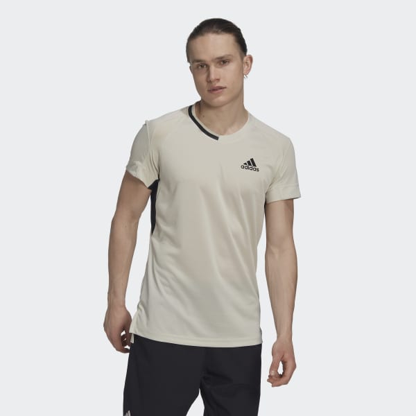 beige Tennis U.S. Series T-shirt LA196