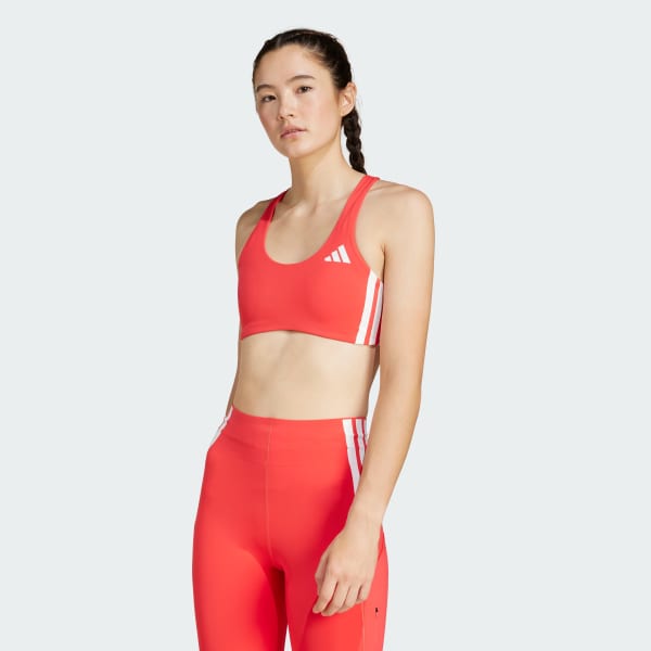 Red Adizero Run Medium Support Bra