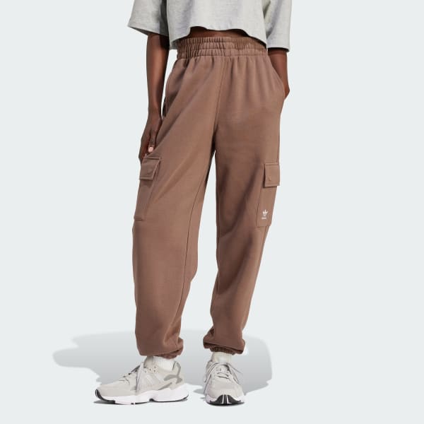 adidas Essentials Fleece Cargo Jogger Pants - Brown