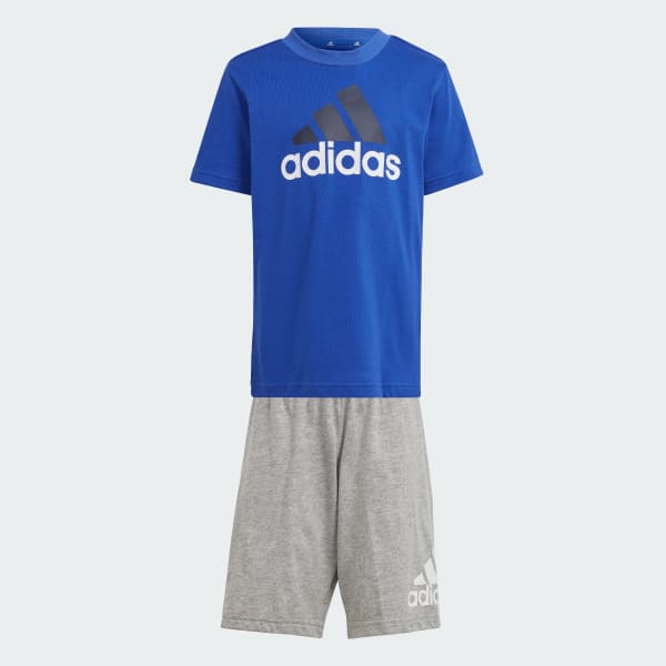 adidas Essentials Logo Tee and Short Set Blue adidas Ireland