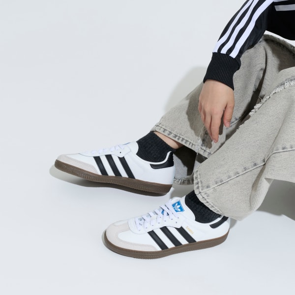 ホワイト サンバ OG コンフォートクロージャー 伸縮レース キッズ / Samba OG Comfort Closure Elastic Lace Kids