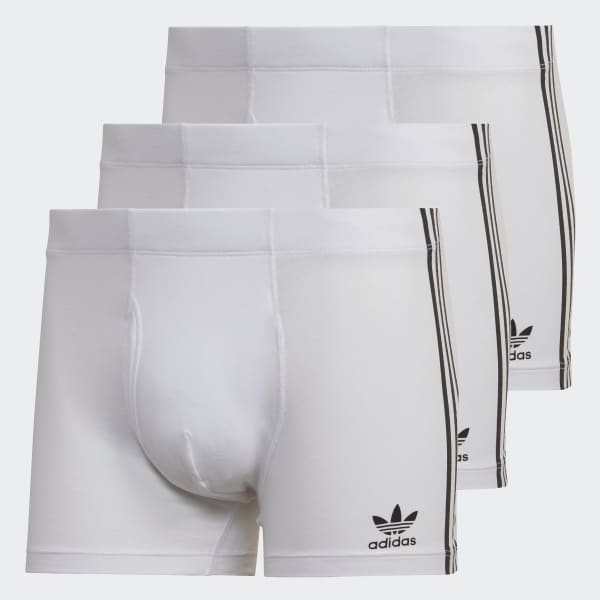 White Comfort Flex Cotton 3-Stripes Trunk Briefs (3 pairs) HPN17