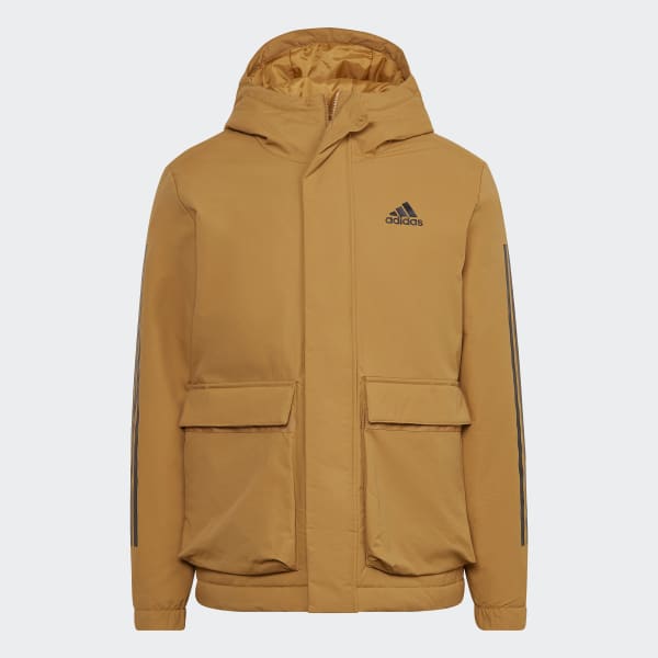 Brown Utilitas 3-Stripes Hooded Jacket (Gender Neutral) AV275