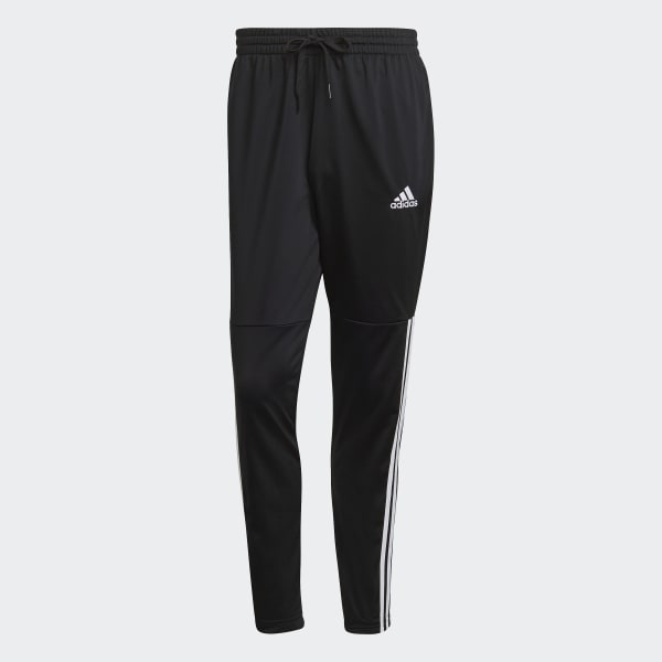 สีดำ กางเกงผ้าทริคอตขายาวแต่งกระดุม adidas Essentials 3-Stripes 31389