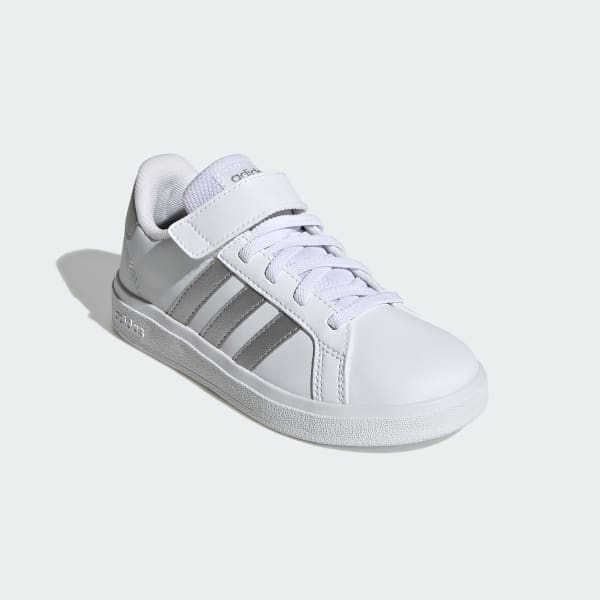 Λευκό Grand Court Court Elastic Lace and Top Strap Shoes
