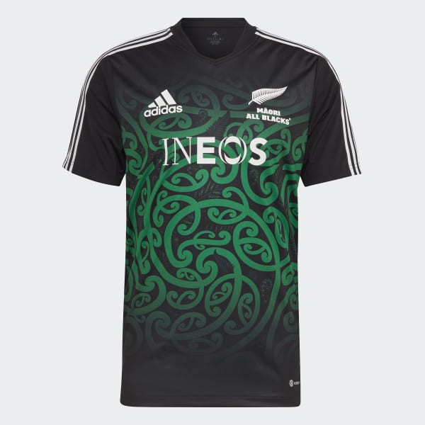 Negro Camiseta Maori All Blacks Rugby Performance