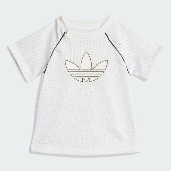 Blanco Conjunto de Polo y Short de Malla