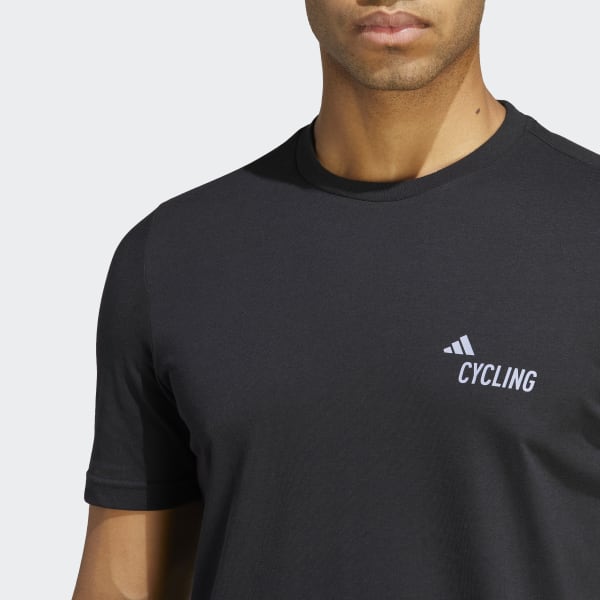 Zwart Cycling Graphic T-shirt (Uniseks)