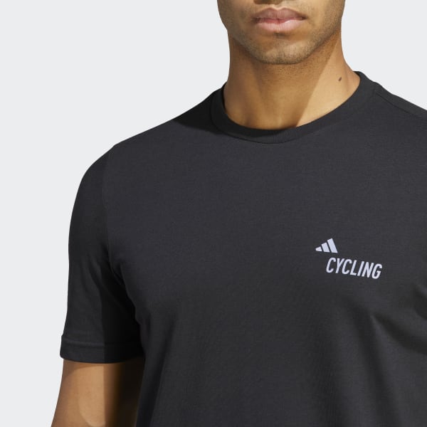 Svart Cycling Graphic T-skjorte (unisex)
