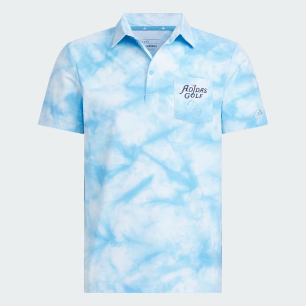 White Playgreen Allover Print Short Sleeve Polo Shirt