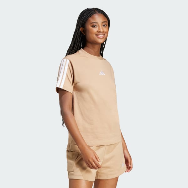 Marron T-shirt coton 3 bandes Essentials