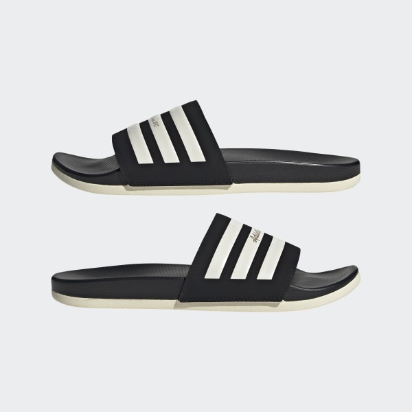 White and gold best sale adidas slides