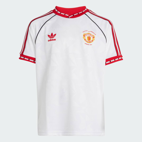 biela Dres Manchester United '91 Away Kids