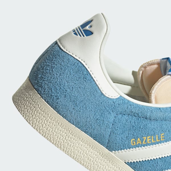 Adidas originals gazelle super trainers in white and blue clearance