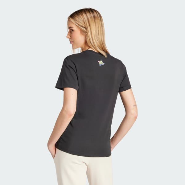 Negro Playera Doodle Estampada