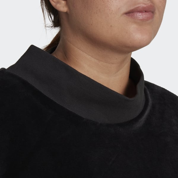 Noir Sweat-shirt en velours Holidayz Cozy (Grandes tailles) VK077